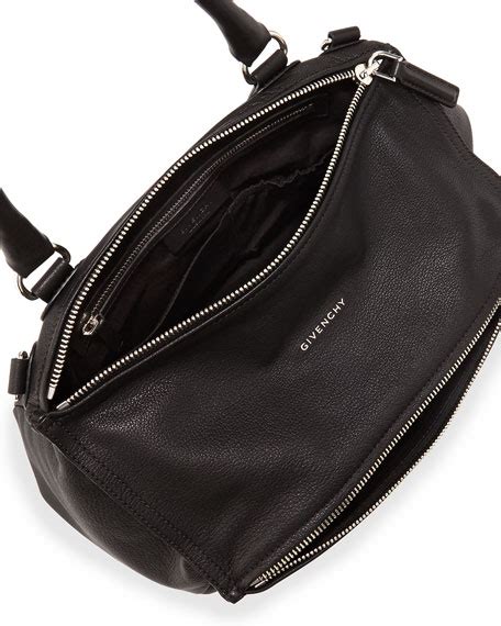 Givenchy Pandora Medium Pebbled Leather Shoulder Bag, Black